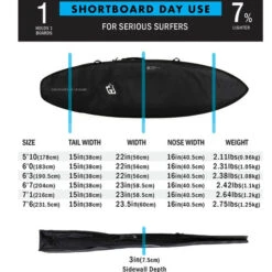 DT2.0 Shortboard Day Use Cover | Creatures Of Leisure | Medium To High Protection -Surf Board Pro Store Buy Creatures of Leisure Surfboard Shortboard Cover DT2.0 Online Australia Surf Shop Dimensions 17209.1613389908