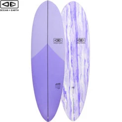 7'0" Happy Hour Surfboard | Ocean And Earth | Epoxy Softboard | Mid-Length | Full Nose And Pulled In Pin - Supreme Funboard -Surf Board Pro Store Buy Ocean And Earth Happy Hour Softboard Online Surf Shops Australia Violet Centre Fin 96645.1682393179