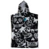 Youth Hooded Towel Poncho | Black/ White | Groms | Kids | Creatures Of Leisure -Surf Board Pro Store Buy Online Surf Shops Australia Creatres Of Leisure Grom Kids Surf Poncho Black 90543.1593844825