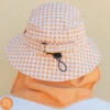 Plow Surf Co. | Orange Gingham | Plow Surf Hat | Surfing Hat | Beach + Water Activity Headwear | -Surf Board Pro Store Buy Plow Surf Co Orange Gingham Surfing Hat With Chin Strap Main 38224.1692946032
