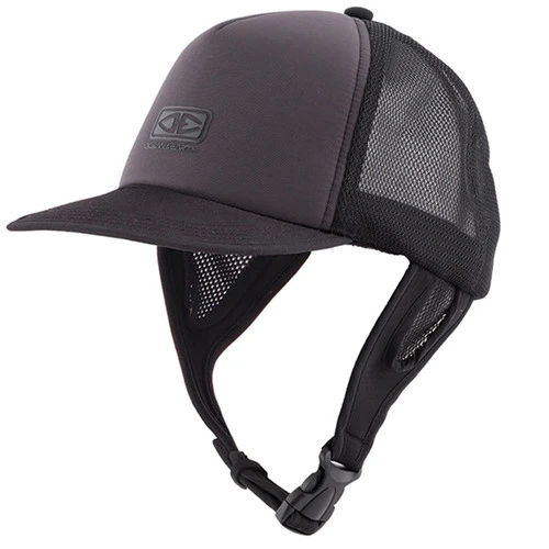 Kuta Surf Cap | Black | Surfing Hat With Adjustable Chin Strap | One Size Fits Most