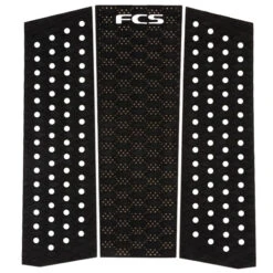 T-3 Mid Traction Pad | FCS | Black | Surfboard Front Foot Pad | Deck Grip | FCSII